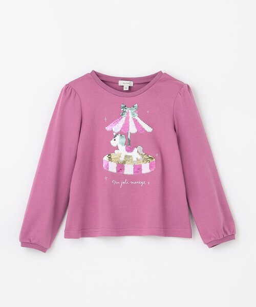ANY(エニィ)の「ミラクルスパンコール 長袖 Tシャツ(Tシャツ/カットソー・キッズ・ローズ系/ブラック系1/ベージュ系・120/110/130/100)」の17枚目の写真