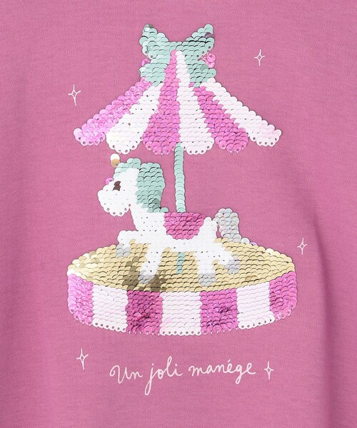 ANY(エニィ)の「ミラクルスパンコール 長袖 Tシャツ(Tシャツ/カットソー・キッズ・ローズ系/ブラック系1/ベージュ系・120/110/130/100)」の18枚目の写真