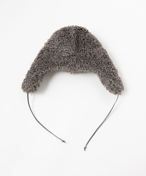 Ray BEAMS（レイビームス）の「CONTROL FREAK × Ray BEAMS / 別注 フライト キャップ（ニットキャップ/ビーニー・レディース・チャコールグレー/ブラック・ONE SIZE）」の4枚目の写真