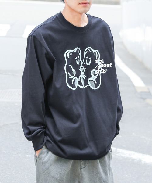 Tシャツ・カットソー [NICEGHOSTCLUB]DEDEDEDE EXPRESSION BIGBIG TEE_BLACK(NG2EFU DEDEDEDE EXPRESSION BIGBIG TEE_BLACK(NG2EFUT506E) - 감도
