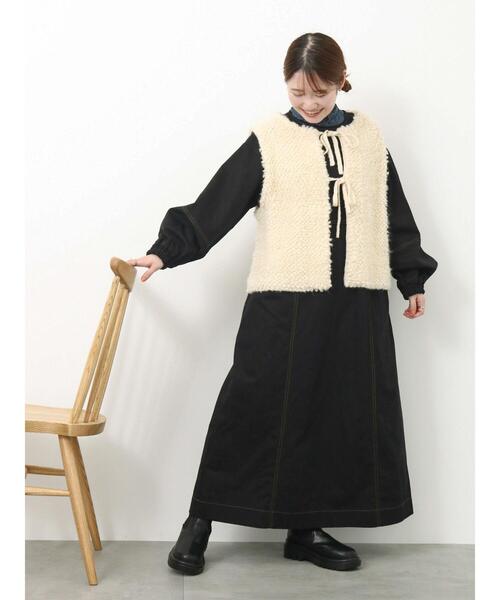 セール】配色ステッチワンピース（ワンピース）｜ehka sopo  