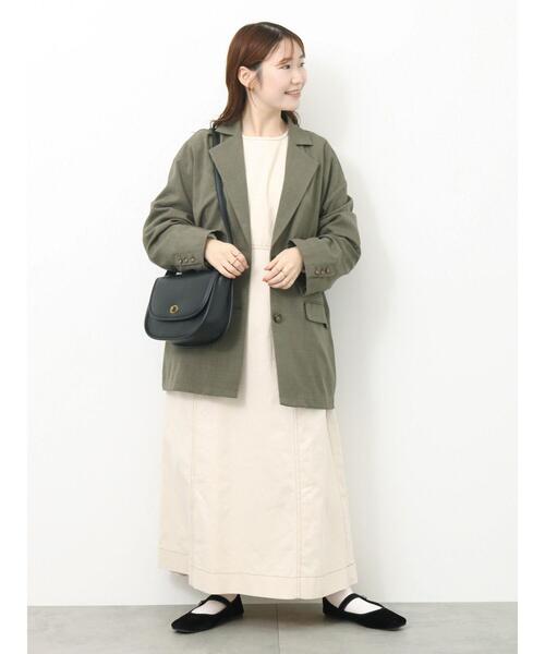 ehka sopo(エヘカソポ)の「配色ステッチワンピース(ワンピース・レディース・キナリ/ダークオレンジ/ブラック・F)」の11枚目の写真