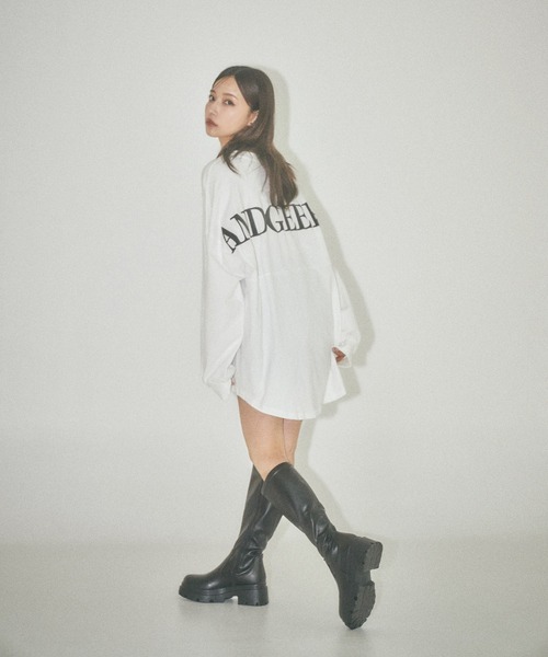 ANDGEEBEE（アンジービー）の「UNISEX バックロゴロンT（Tシャツ/カットソー・レディース・ホワイト/ブラック・FREE）」の7枚目の写真