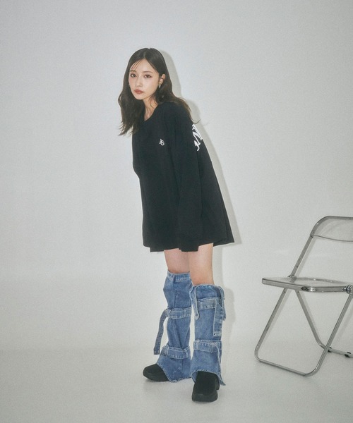 ANDGEEBEE（アンジービー）の「UNISEX バックロゴロンT（Tシャツ/カットソー・レディース・ホワイト/ブラック・FREE）」の12枚目の写真