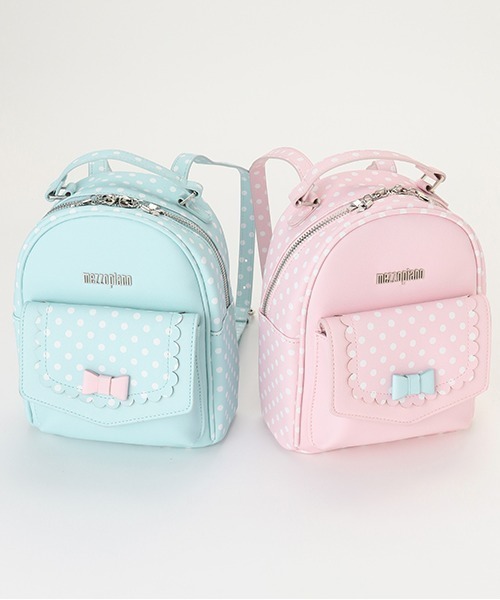 mezzo piano（メゾピアノ）の「ドット柄　ミニリュック（バックパック/リュック・キッズ・ライトピンク/ライトブルー・F）」の3枚目の写真