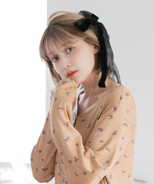Dita Muaj.(ディータムアージュ)の「ベロアシフォンリボンバレッタ(バレッタ/ヘアクリップ・レディース・ブラック・FREE)」の6枚目の写真