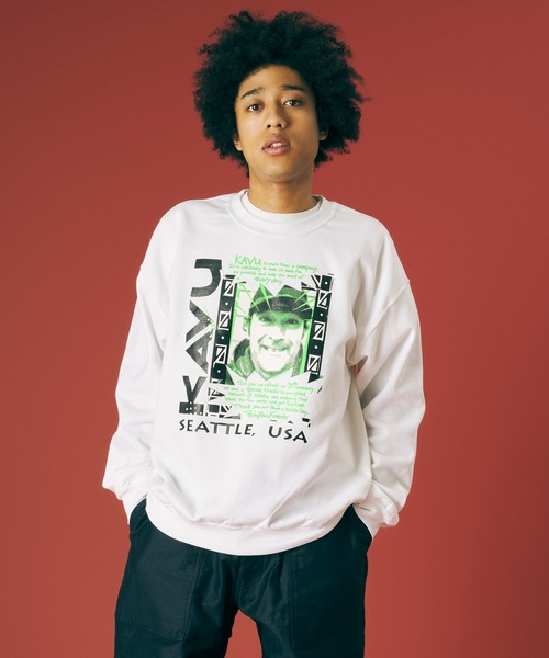 KAVU(カブー)の「KAVU/カブー Barry Tee Sweat/ベイリースウェット(スウェット・メンズ・ホワイト/グレー・X-LARGE/MEDIUM/LARGE)」の1枚目の写真