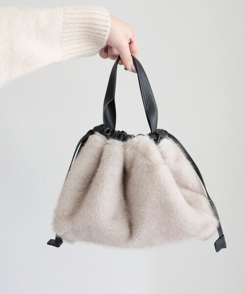 CACHELLIE（カシェリエ）の「【Cachellie/カシェリエ】ファードロストショルダートートバッグ（トートバッグ・レディース・ブラウン/キナリ・FREE）」の9枚目の写真