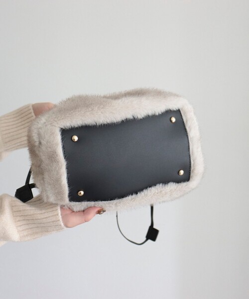 CACHELLIE（カシェリエ）の「【Cachellie/カシェリエ】ファードロストショルダートートバッグ（トートバッグ・レディース・ブラウン/キナリ・FREE）」の11枚目の写真