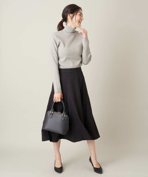 a.v.v（アーヴェヴェ）の「【イージーケア】ウールライク切替フレアスカート（スーツスカート・レディース・ベージュ/ブラック・34/42/38/36/40）」の8枚目の写真