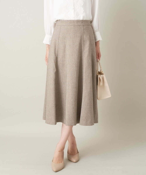 a.v.v（アーヴェヴェ）の「【イージーケア】ウールライク切替フレアスカート（スーツスカート・レディース・ベージュ/ブラック・34/42/38/36/40）」の10枚目の写真