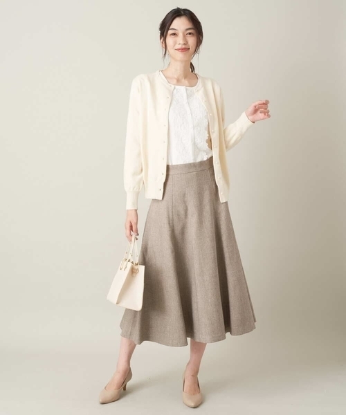 a.v.v（アーヴェヴェ）の「【イージーケア】ウールライク切替フレアスカート（スーツスカート・レディース・ベージュ/ブラック・34/42/38/36/40）」の13枚目の写真