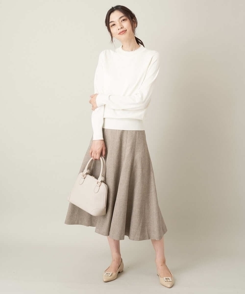 a.v.v（アーヴェヴェ）の「【イージーケア】ウールライク切替フレアスカート（スーツスカート・レディース・ベージュ/ブラック・34/42/38/36/40）」の14枚目の写真