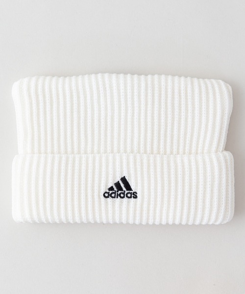 adidas（アディダス）の「【ADIDAS/アディダス】ネコミミニットキャップ　ブランドロゴ刺繍（ニットキャップ/ビーニー・レディース・ホワイト/ベージュ/ブラック/ピンク・FREE）」の2枚目の写真