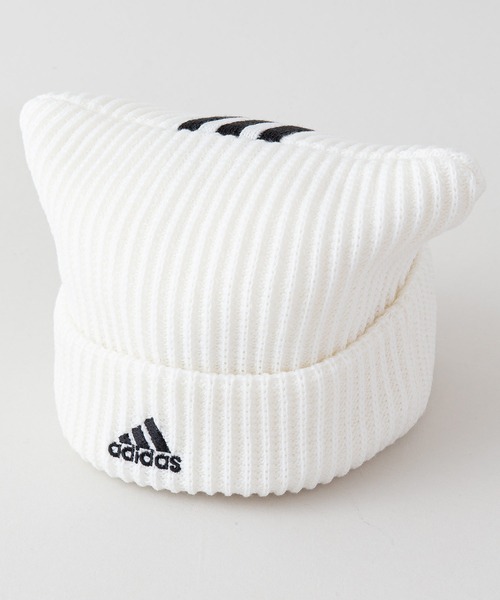 adidas（アディダス）の「【ADIDAS/アディダス】ネコミミニットキャップ　ブランドロゴ刺繍（ニットキャップ/ビーニー・レディース・ホワイト/ベージュ/ブラック/ピンク・FREE）」の11枚目の写真