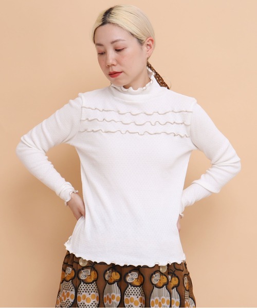 peu pres（プープレ）の「配色メロウタックテレコ長袖（Tシャツ/カットソー・レディース・ホワイト/ブラック・FREE）」の14枚目の写真