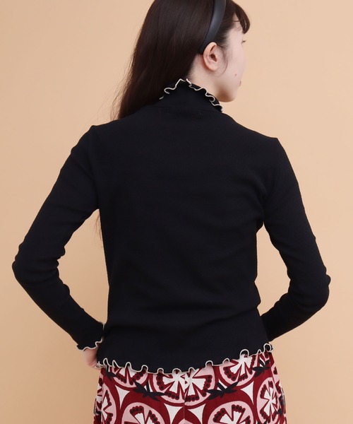 peu pres（プープレ）の「配色メロウタックテレコ長袖（Tシャツ/カットソー・レディース・ホワイト/ブラック・FREE）」の4枚目の写真