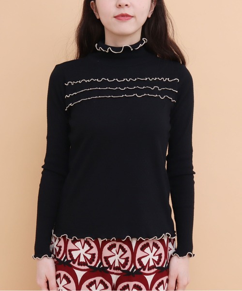 peu pres（プープレ）の「配色メロウタックテレコ長袖（Tシャツ/カットソー・レディース・ホワイト/ブラック・FREE）」の15枚目の写真