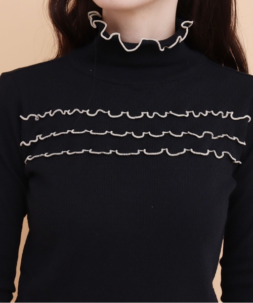 peu pres（プープレ）の「配色メロウタックテレコ長袖（Tシャツ/カットソー・レディース・ホワイト/ブラック・FREE）」の11枚目の写真