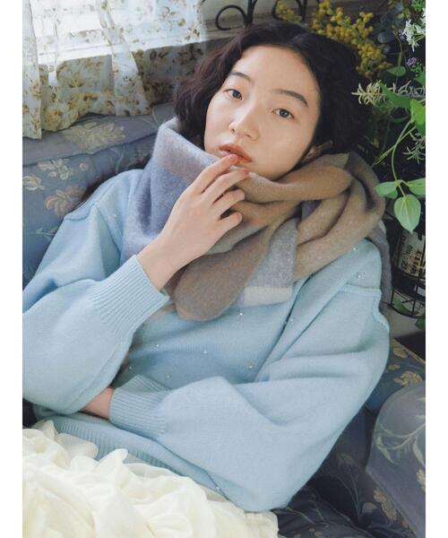 ehka sopo（エヘカソポ）の「パールニット（ニット/セーター・レディース・ブラック/キナリ/サックスブルー・F）」の5枚目の写真