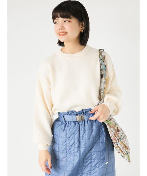 ehka sopo（エヘカソポ）の「パールニット（ニット/セーター・レディース・ブラック/キナリ/サックスブルー・F）」の9枚目の写真