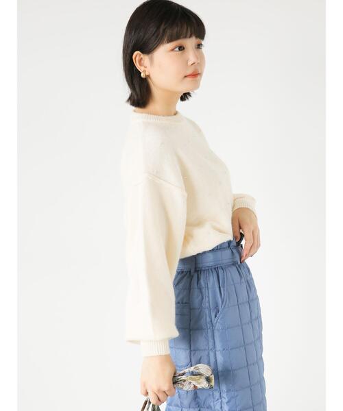 ehka sopo（エヘカソポ）の「パールニット（ニット/セーター・レディース・ブラック/キナリ/サックスブルー・F）」の10枚目の写真