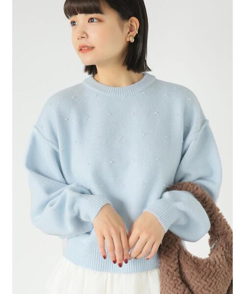 ehka sopo（エヘカソポ）の「パールニット（ニット/セーター・レディース・ブラック/キナリ/サックスブルー・F）」の11枚目の写真