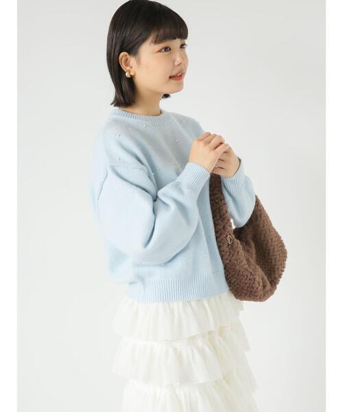 ehka sopo（エヘカソポ）の「パールニット（ニット/セーター・レディース・ブラック/キナリ/サックスブルー・F）」の12枚目の写真