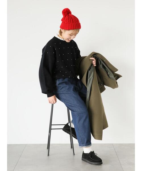 ehka sopo（エヘカソポ）の「パールニット（ニット/セーター・レディース・ブラック/キナリ/サックスブルー・F）」の16枚目の写真