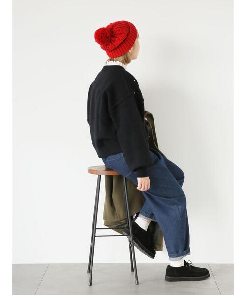 ehka sopo（エヘカソポ）の「パールニット（ニット/セーター・レディース・ブラック/キナリ/サックスブルー・F）」の17枚目の写真