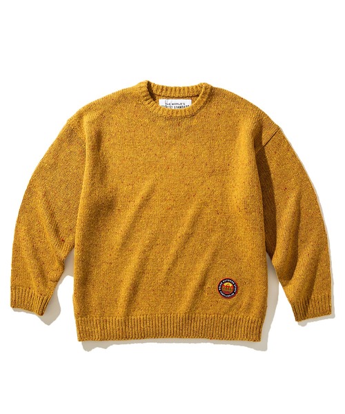 POLeR(ポーラー)の「POLER MIX TWEED ELBOW PATCH KNIT(ポーラー ミックスツイード エルボー パッチ ニット)(ニット/セーター・メンズ・グリーン/キャメル・MEDIUM/LARGE/X-LARGE)」の1枚目の写真
