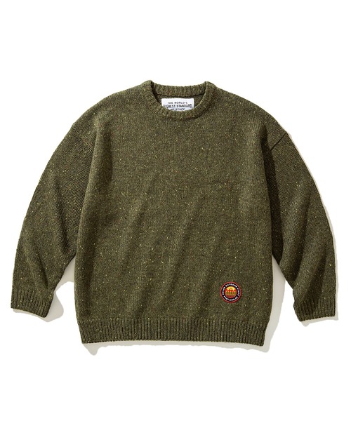 POLeR(ポーラー)の「POLER MIX TWEED ELBOW PATCH KNIT(ポーラー ミックスツイード エルボー パッチ ニット)(ニット/セーター・メンズ・グリーン/キャメル・MEDIUM/LARGE/X-LARGE)」の2枚目の写真