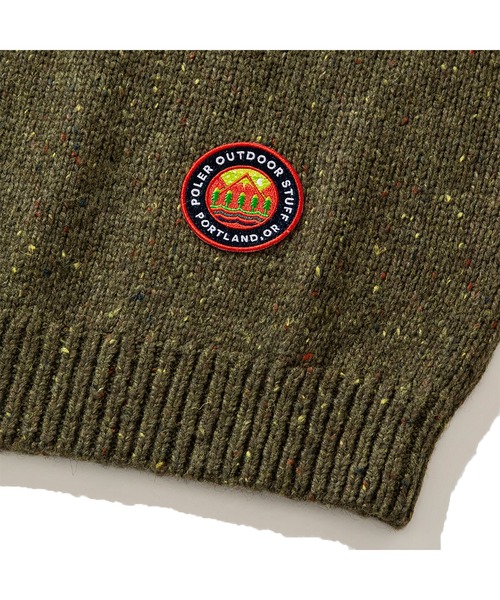 POLeR(ポーラー)の「POLER MIX TWEED ELBOW PATCH KNIT(ポーラー ミックスツイード エルボー パッチ ニット)(ニット/セーター・メンズ・グリーン/キャメル・MEDIUM/LARGE/X-LARGE)」の7枚目の写真