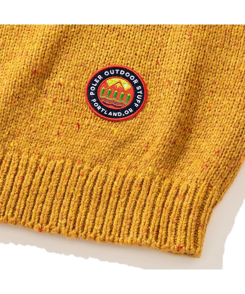POLeR(ポーラー)の「POLER MIX TWEED ELBOW PATCH KNIT(ポーラー ミックスツイード エルボー パッチ ニット)(ニット/セーター・メンズ・グリーン/キャメル・MEDIUM/LARGE/X-LARGE)」の13枚目の写真