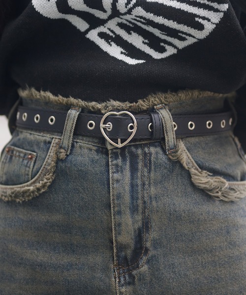 SPINNS(スピンズ)の「ハトメ細ベルト(ベルト・レディース・ブラック系その他/ブラック系その他2・ONESIZE)」の2枚目の写真