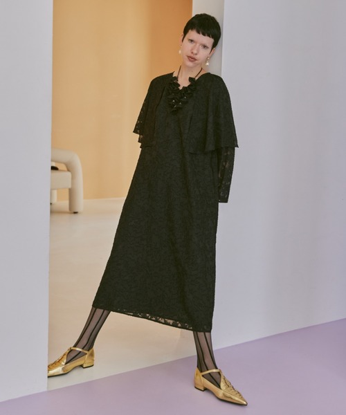 manana suerte(マニャーナスエルテ)の「SPECIAL EDITION ジャガードレース2WAYワンピース(ワンピース・レディース・ブラック・FREE)」の4枚目の写真