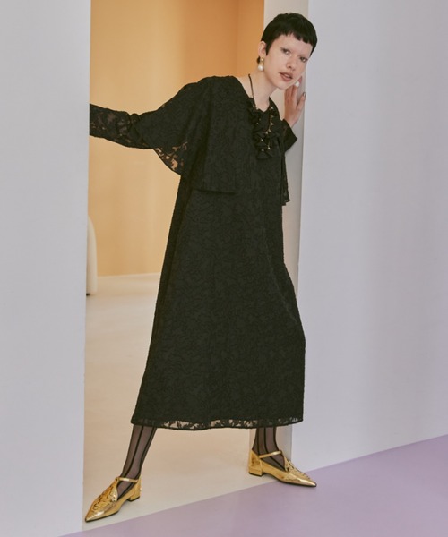 manana suerte(マニャーナスエルテ)の「SPECIAL EDITION ジャガードレース2WAYワンピース(ワンピース・レディース・ブラック・FREE)」の2枚目の写真