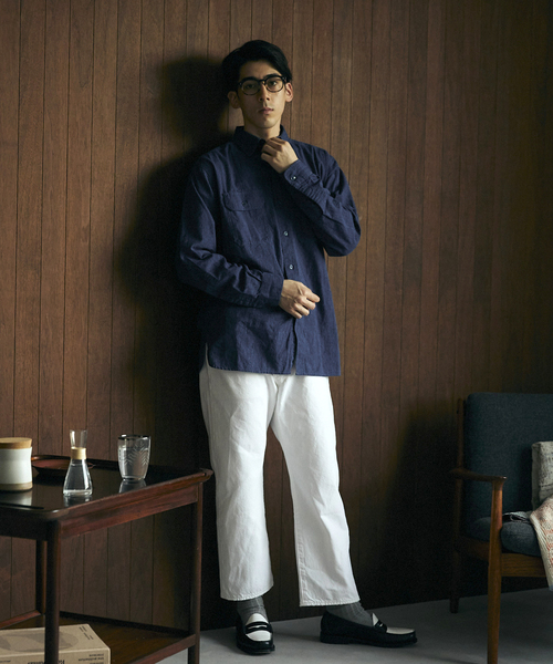 JOURNAL STANDARD relume（ジャーナルスタンダード　レリューム）の「Relume Jeans シャンブレーシャツ（シャツ/ブラウス・メンズ・ブラック/ダークブルー/パープル・MEDIUM/LARGE）」の5枚目の写真