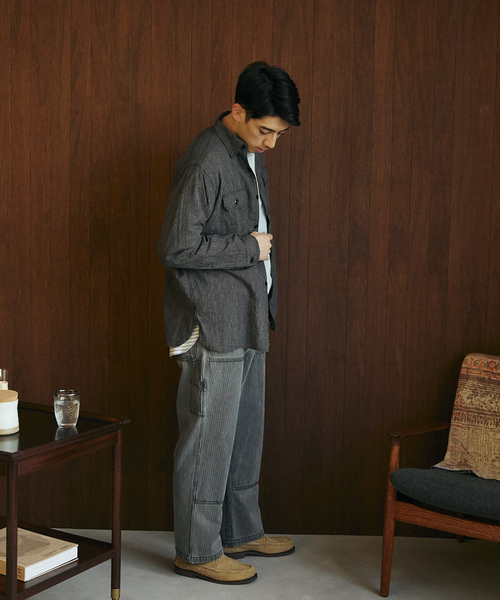 JOURNAL STANDARD relume（ジャーナルスタンダード　レリューム）の「Relume Jeans シャンブレーシャツ（シャツ/ブラウス・メンズ・ブラック/ダークブルー/パープル・MEDIUM/LARGE）」の8枚目の写真