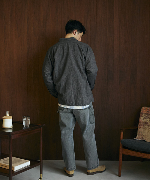 JOURNAL STANDARD relume（ジャーナルスタンダード　レリューム）の「Relume Jeans シャンブレーシャツ（シャツ/ブラウス・メンズ・ブラック/ダークブルー/パープル・MEDIUM/LARGE）」の9枚目の写真