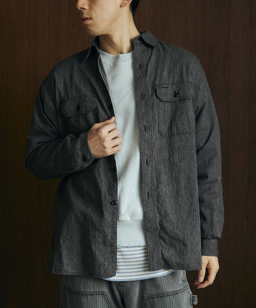 JOURNAL STANDARD relume（ジャーナルスタンダード　レリューム）の「Relume Jeans シャンブレーシャツ（シャツ/ブラウス・メンズ・ブラック/ダークブルー/パープル・MEDIUM/LARGE）」の10枚目の写真