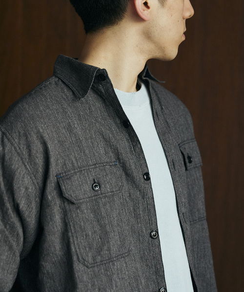 JOURNAL STANDARD relume（ジャーナルスタンダード　レリューム）の「Relume Jeans シャンブレーシャツ（シャツ/ブラウス・メンズ・ブラック/ダークブルー/パープル・MEDIUM/LARGE）」の11枚目の写真