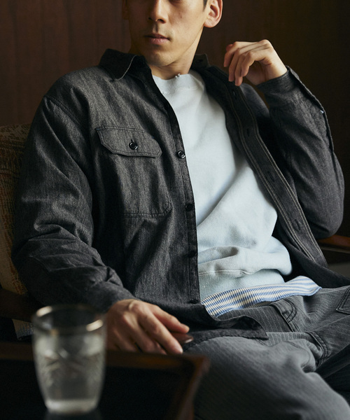 JOURNAL STANDARD relume（ジャーナルスタンダード　レリューム）の「Relume Jeans シャンブレーシャツ（シャツ/ブラウス・メンズ・ブラック/ダークブルー/パープル・MEDIUM/LARGE）」の17枚目の写真