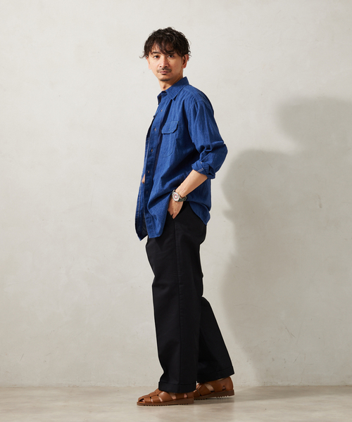 JOURNAL STANDARD relume（ジャーナルスタンダード　レリューム）の「Relume Jeans シャンブレーシャツ（シャツ/ブラウス・メンズ・ブラック/ダークブルー/パープル・MEDIUM/LARGE）」の21枚目の写真