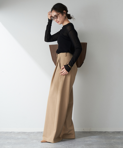 plage（プラージュ）の「《追加》SUPIMA SHEER WAFFLE Tシャツ（Tシャツ/カットソー・レディース・ホワイト/ブラック・FREE）」の6枚目の写真