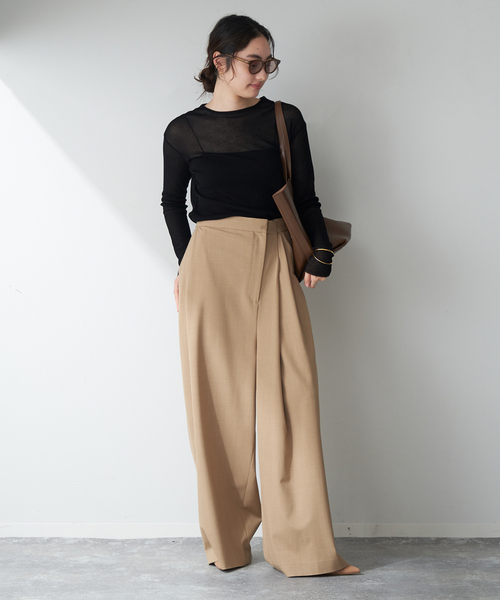 plage（プラージュ）の「《追加》SUPIMA SHEER WAFFLE Tシャツ（Tシャツ/カットソー・レディース・ホワイト/ブラック・FREE）」の8枚目の写真