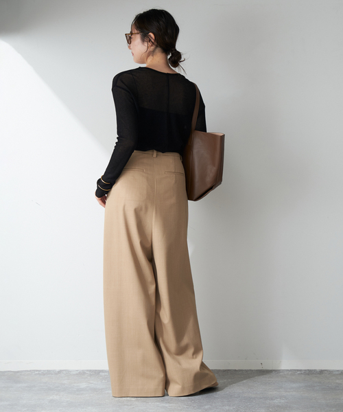 plage（プラージュ）の「《追加》SUPIMA SHEER WAFFLE Tシャツ（Tシャツ/カットソー・レディース・ホワイト/ブラック・FREE）」の11枚目の写真