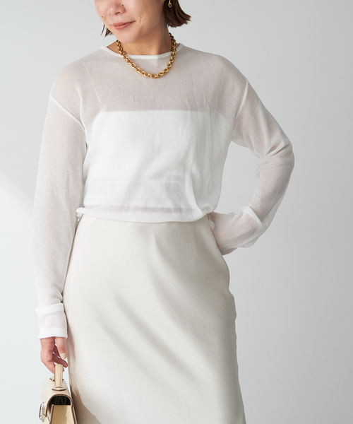 plage（プラージュ）の「《追加》SUPIMA SHEER WAFFLE Tシャツ（Tシャツ/カットソー・レディース・ホワイト/ブラック・FREE）」の18枚目の写真