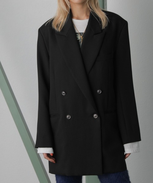 mici（ミチ）の「(mici)ダブルブレストビッグジャケット（その他アウター・レディース・ブラック/ベージュ・MEDIUM/SMALL）」の5枚目の写真