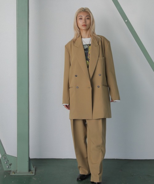 mici（ミチ）の「(mici)ダブルブレストビッグジャケット（その他アウター・レディース・ブラック/ベージュ・MEDIUM/SMALL）」の8枚目の写真